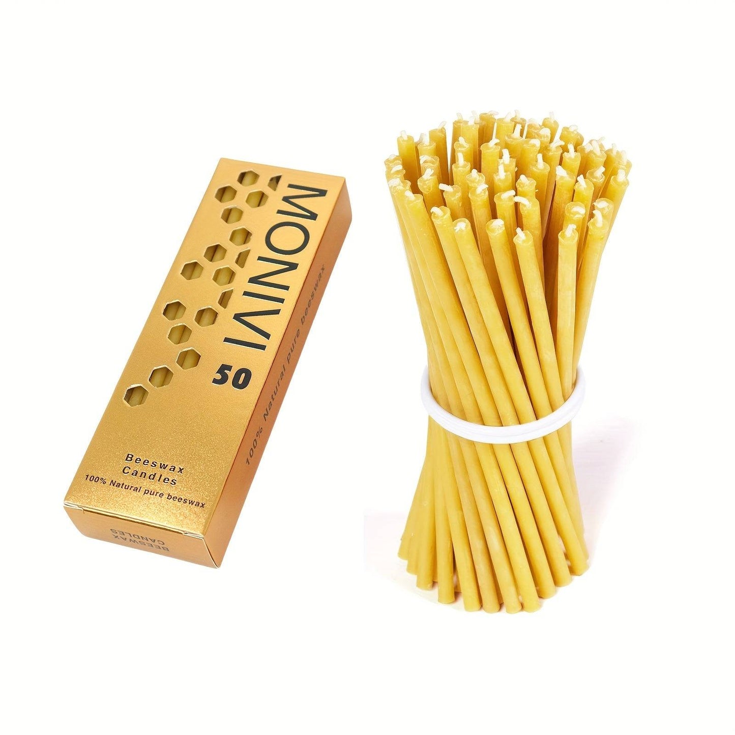 50-Pack Beeswax Birthday Candles