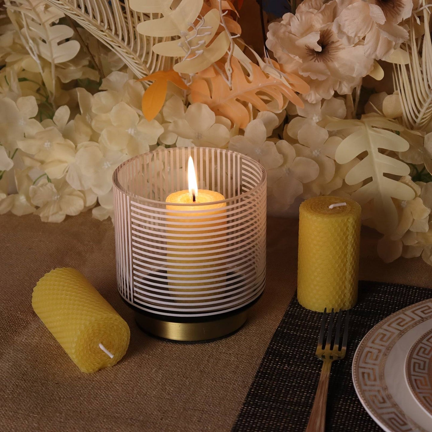 3-Pack Honeycomb Beeswax Candles