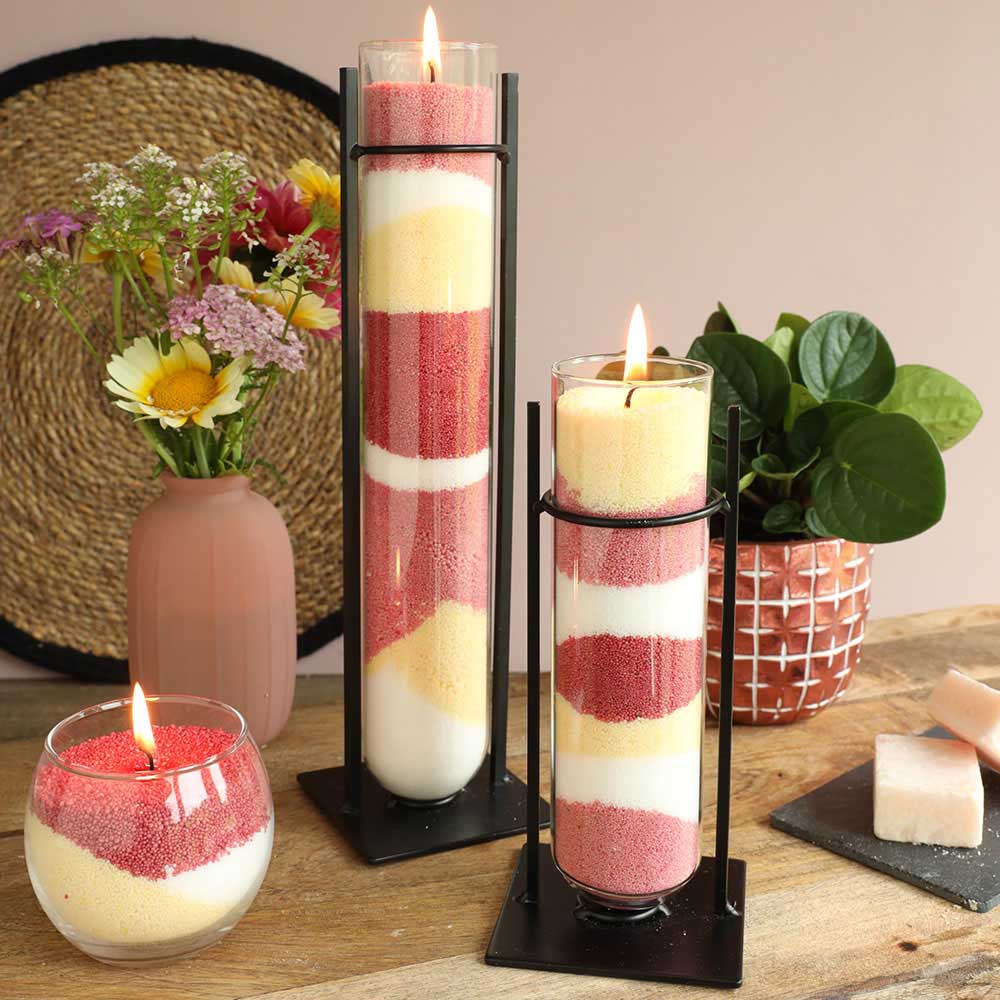 pink sand wax candles