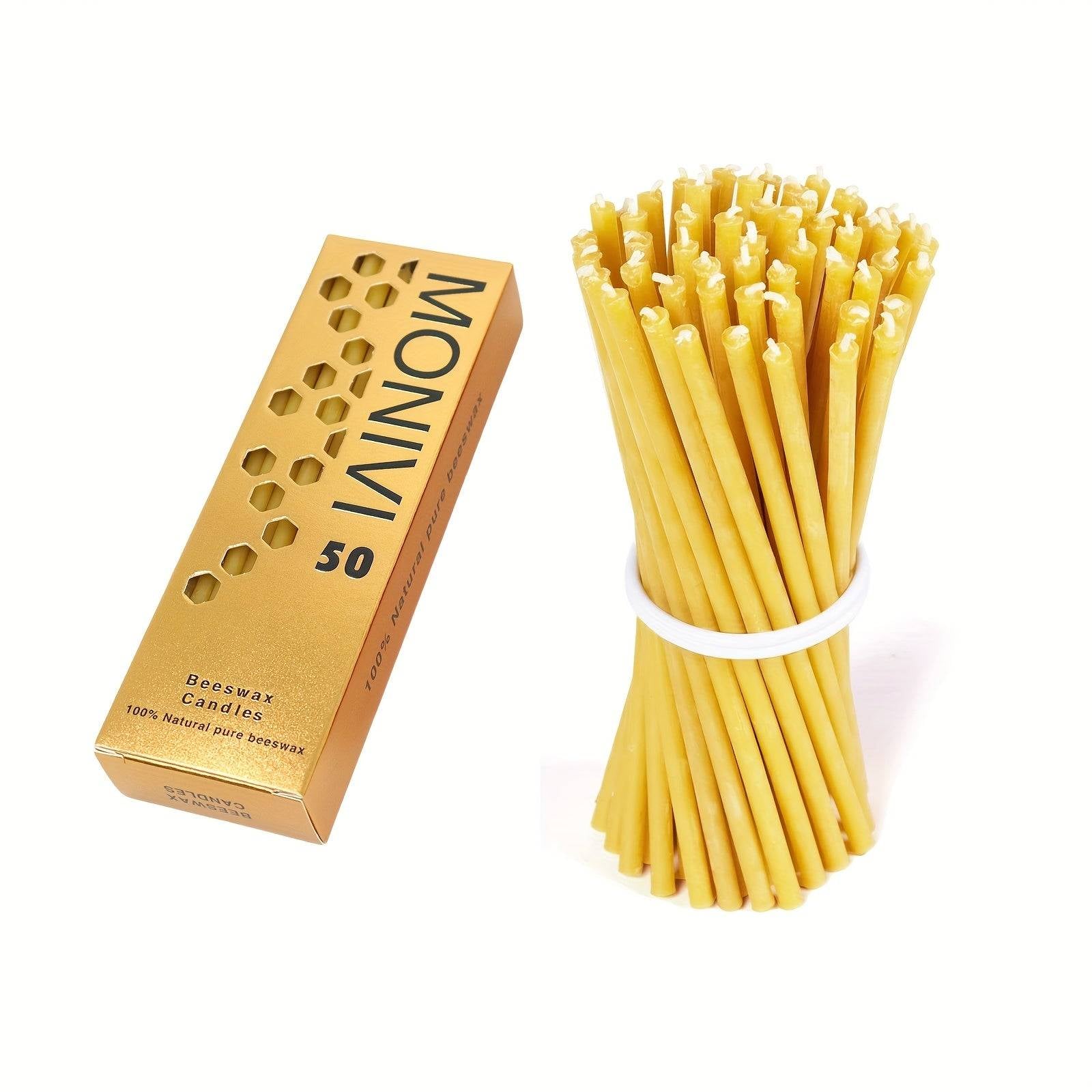 50-Pack Beeswax Birthday Candles