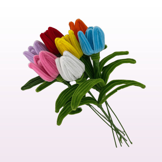 Colorful artificial tulip