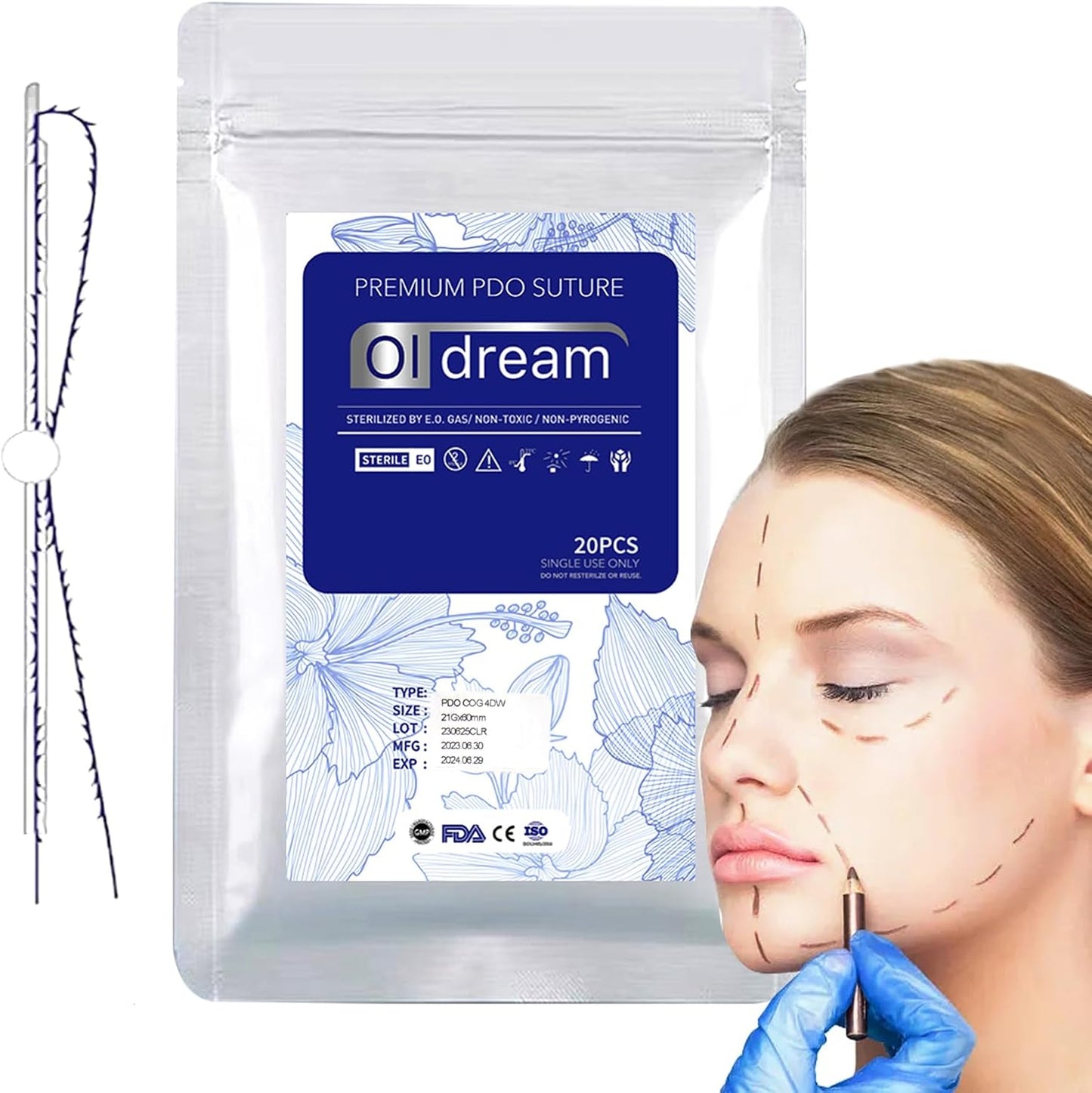 eyebrow lift pdo cog threads